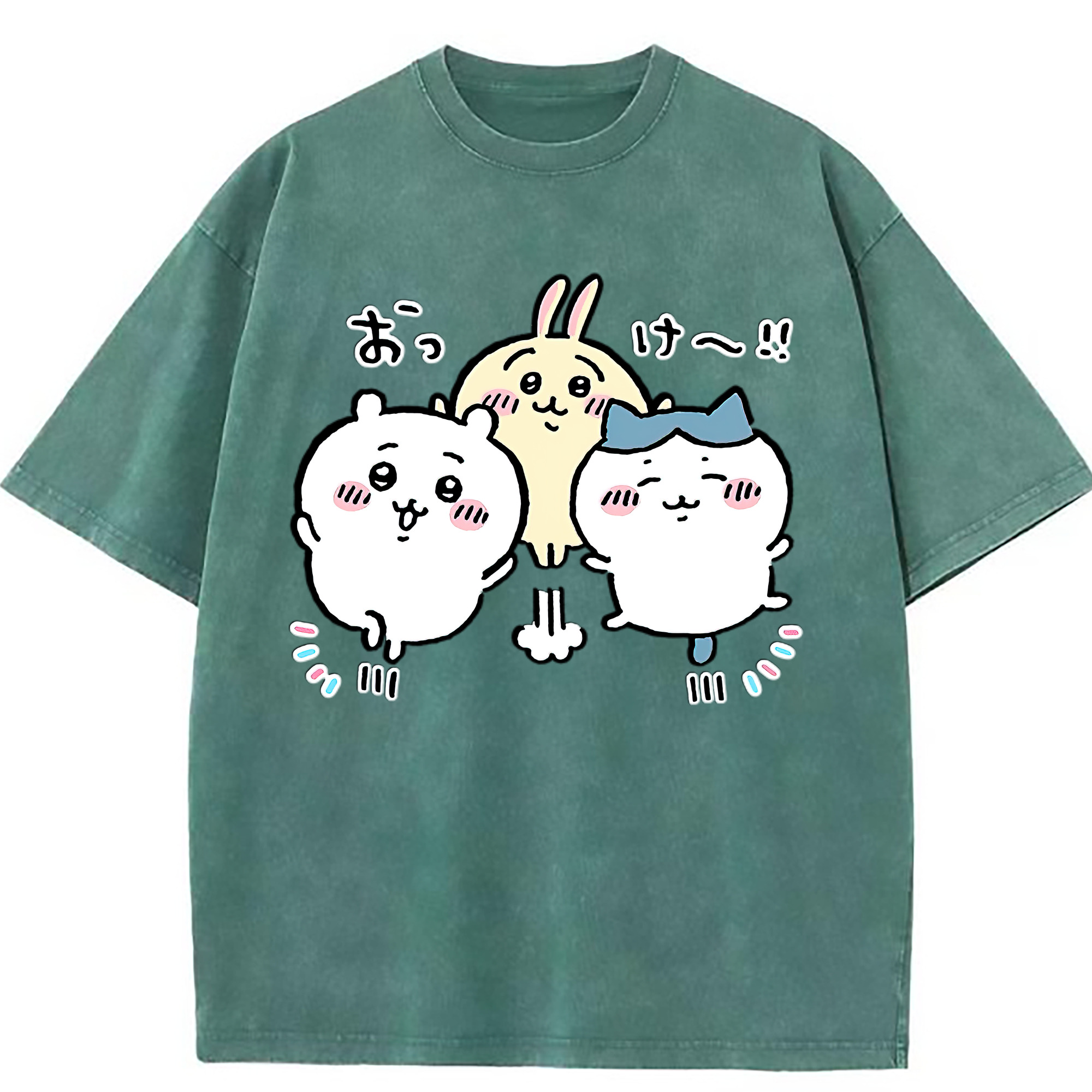 （画像用） ちいかわ ちいかわ Chii-kawa chiikawa 綿100% ヴィンテージ風 半袖Tシャツ（フロントプリント）